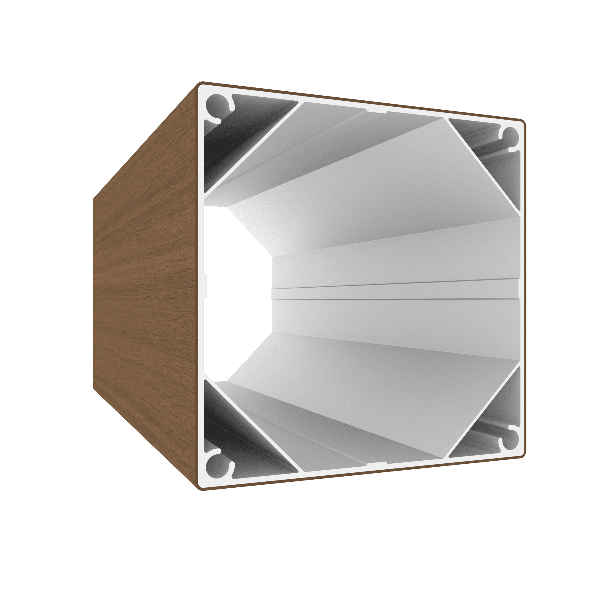 Hliníkový profil TIMBERMAX EXOTIC ALWOOD AW142 – 142,5 × 142,5 mm