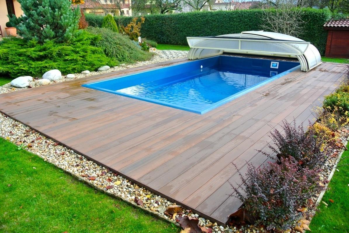 podlaha k bazénu Timbermax EXOTIC kombinace Bangkirai a Ipe